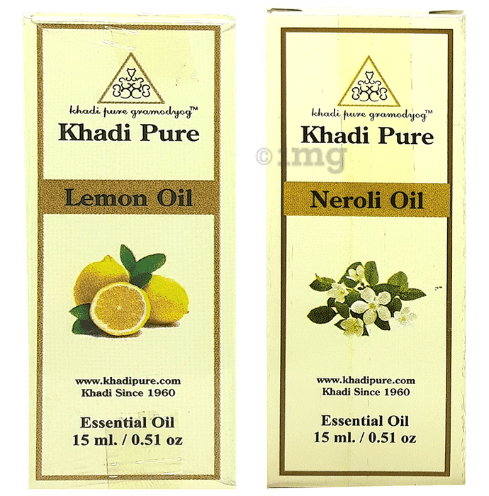 Khadi Pure Combo Pack of Lemon Oil & Neroli Oil (15ml Each)