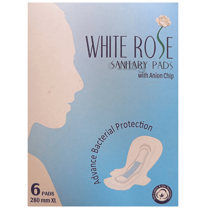 White Rose Sanitary Pads with Anion Chip XL