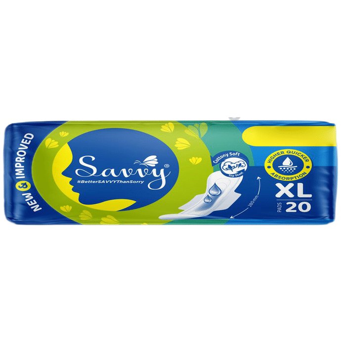 Savvy Higher Quicker Absorption Cottony Soft Sanitary Pad (20 Each) XL