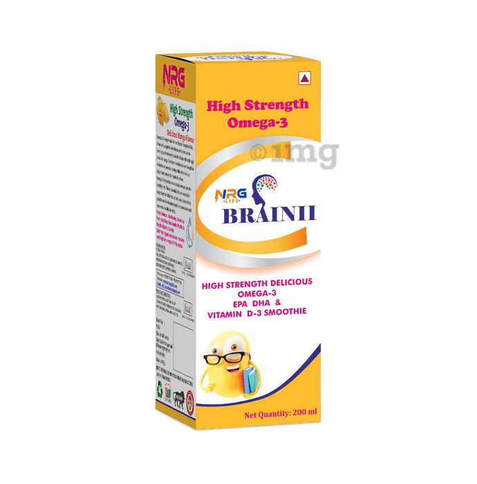 NRG Life Brainii High Strength Omega 3 Syrup (200ml Each) Mango