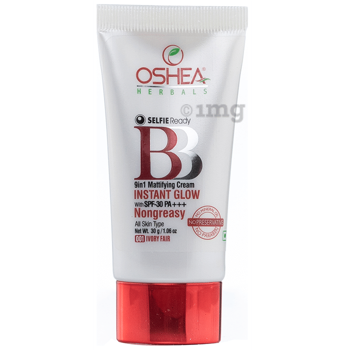 Oshea Herbals BB 9 in 1 Mattifying Instant Glow Cream with  SPF 30 PA+++ 001 Ivory Fair