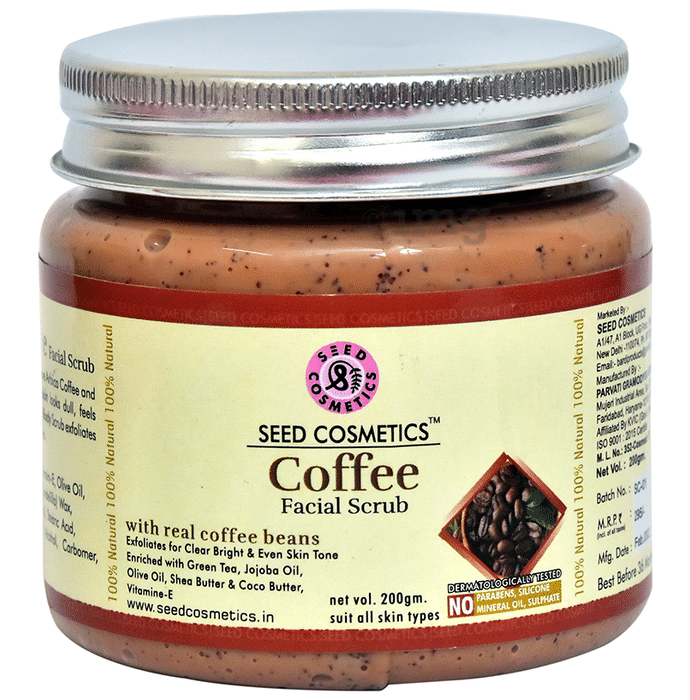 Seed Cosmetics Coffee Facial Scrub with Real Coffee Beans
