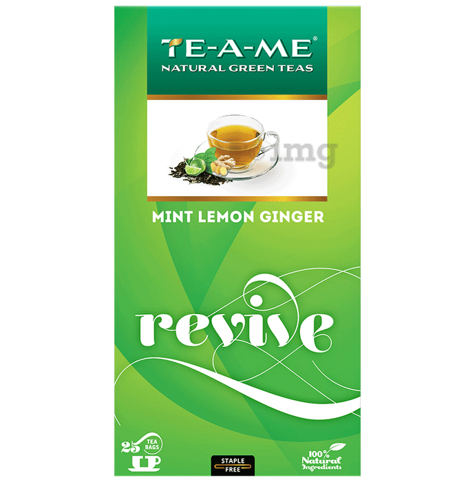 TE-A-ME Mint Lemon Ginger Revive Natural Green Teas (1.5gm Each)