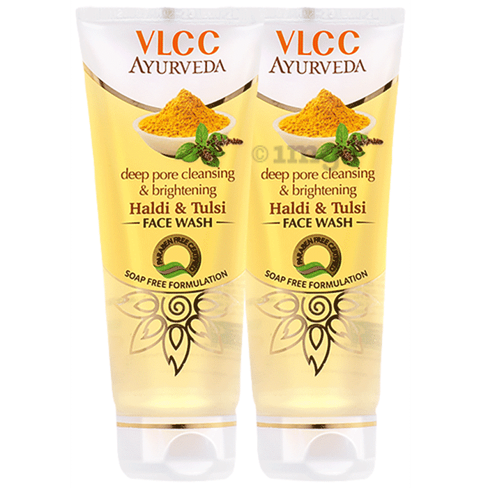 VLCC Ayurveda Deep Pore Cleansing & Brightening Haldi & Tulsi Face Wash (100ml Each)