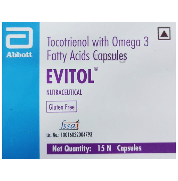 Evitol Tocotrienol Capsule with Omega 3 Fatty Acids Capsules | Gluten Free