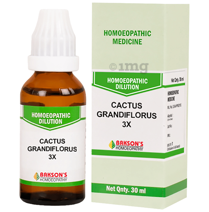 Bakson's Homeopathy Cactus Grandiflorus Dilution 3X Buy bottle of 30.0