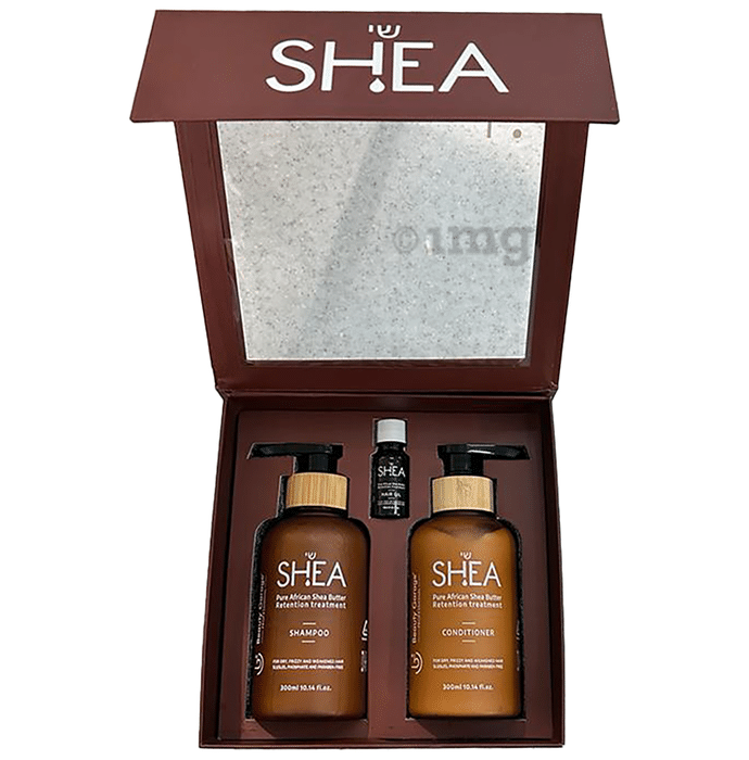 Beauty Garage Shea Hair Care Gift Set (Shampoo, Conditioner & Shea Oil)