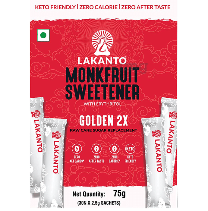 Lakanto Natural Sweetener-Golden Japanese Monkfruit Sticks | Sugarfree, Zero Calories (2.5gm Each)