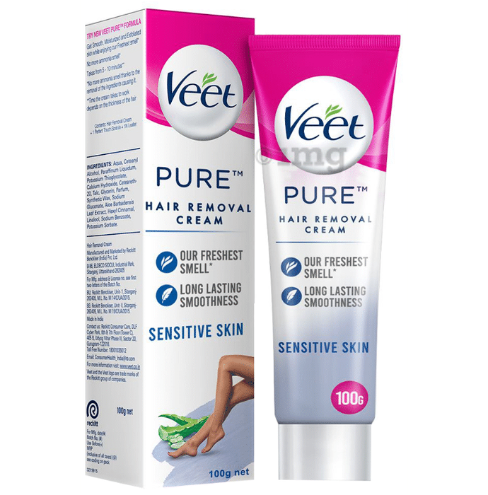 Veet Pure Hair Removal Cream for Women | No Ammonia Smell | For Sensitive Skin
