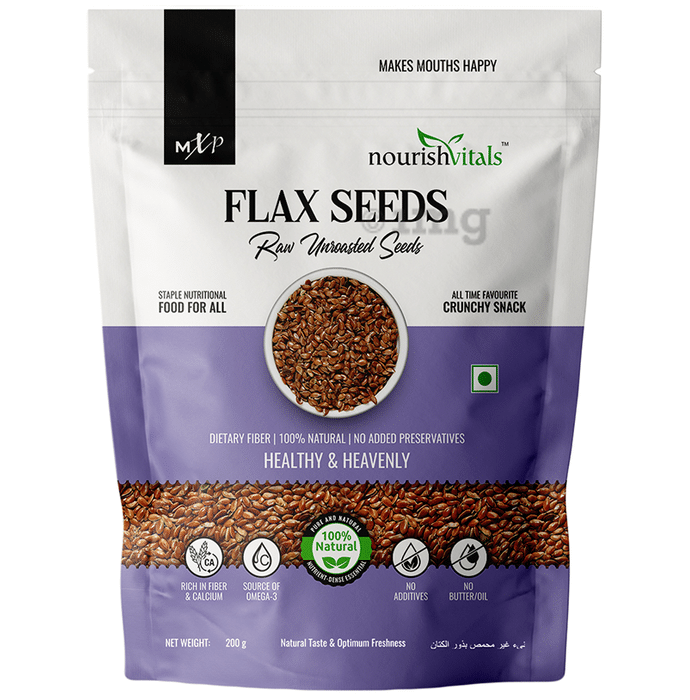 NourishVitals Flax Raw Unroasted Seeds