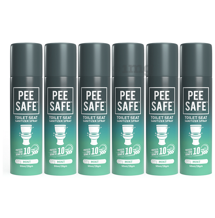 Pee Safe Toilet Seat Sanitizer Spray (50ml Each) Mint