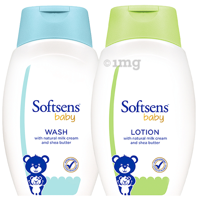 Softsens Combo Pack of Baby Wash and Baby Lotion (200ml Each)