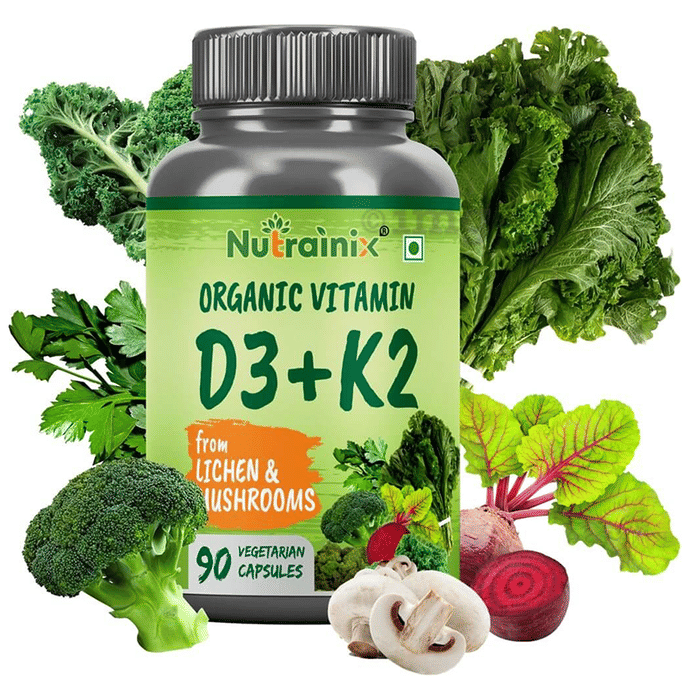 Nutrainix Organic Vitamin D3+K2 Vegetarian Capsule