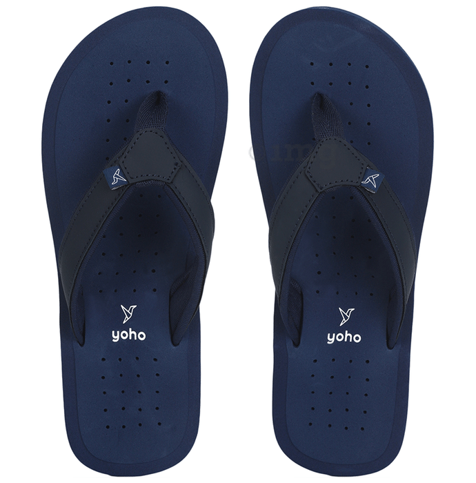 Yoho Lifestyle Ortho Soft comfortable and stylish flip flop Slipper for women Archflex Size 8 Dark Blue