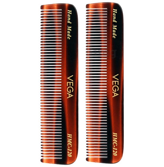 Vega VC2HMC 120 Combo Pack of Pocket Hair Comb Brown