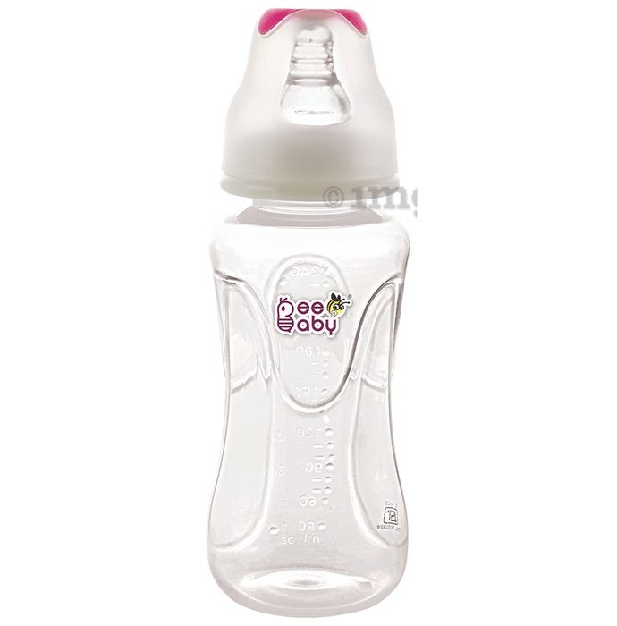 BeeBaby Comfort Slim Neck Baby Feeding Bottle with Anti-Colic Silicone Nipple Pink