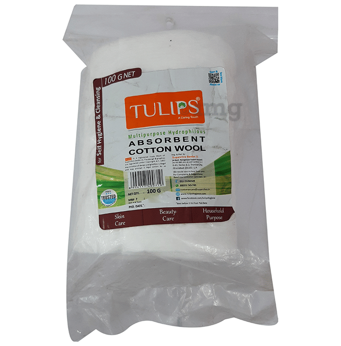 Tulips Absorbent Cotton Wool Buy packet of 100.0 gm Cotton at best