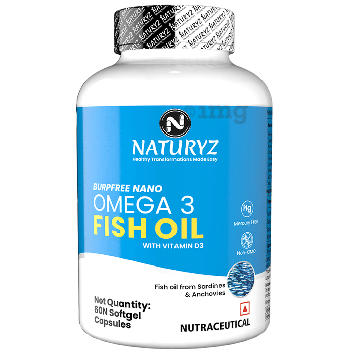 Naturyz Burpfree Nano Omega 3 Fish Oil with Vitamin D3 Softgel Capsule