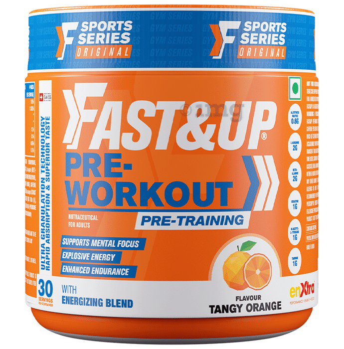 Fast&Up Pre-Workout & Pre-Training Powder | For Energy Powder Tangy Orange
