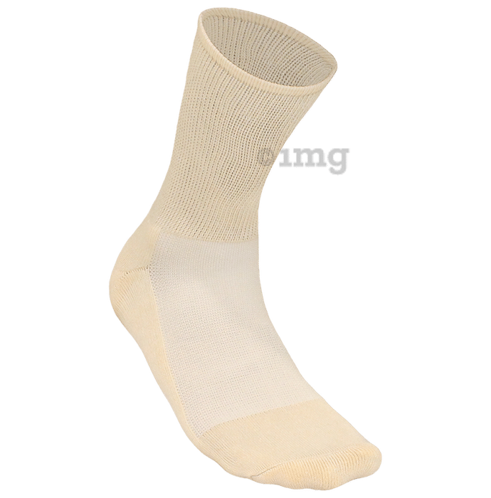 Heelium Diabetic Bamboo Socks Beige Free Size