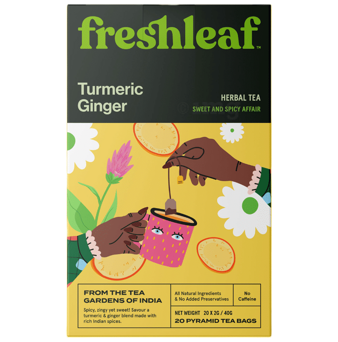 Freshleaf Turmeric Ginger Herbal Tea Bag (2gm Each)
