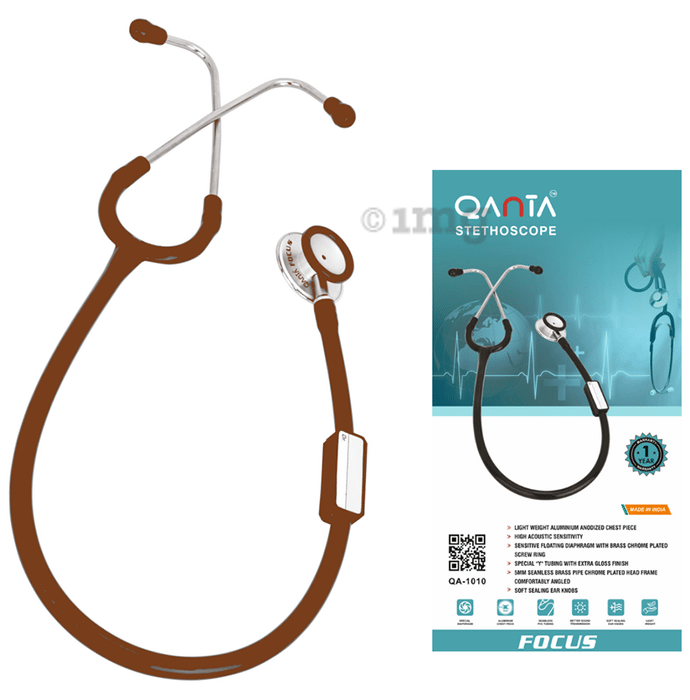 Qanta QA-1010 Stethoscope Focus With Aluminium Anodized Chest Piece Brown