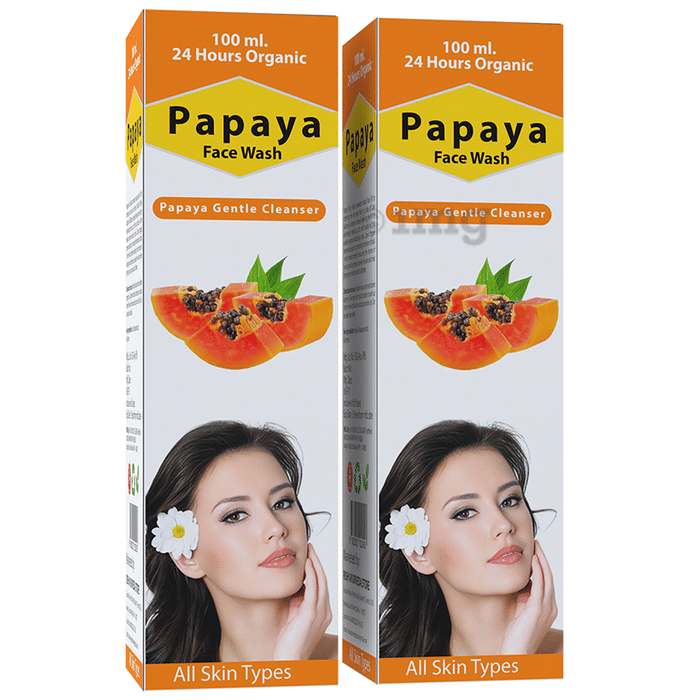 24 Hours Organic Papaya Face Wash (100ml Each)