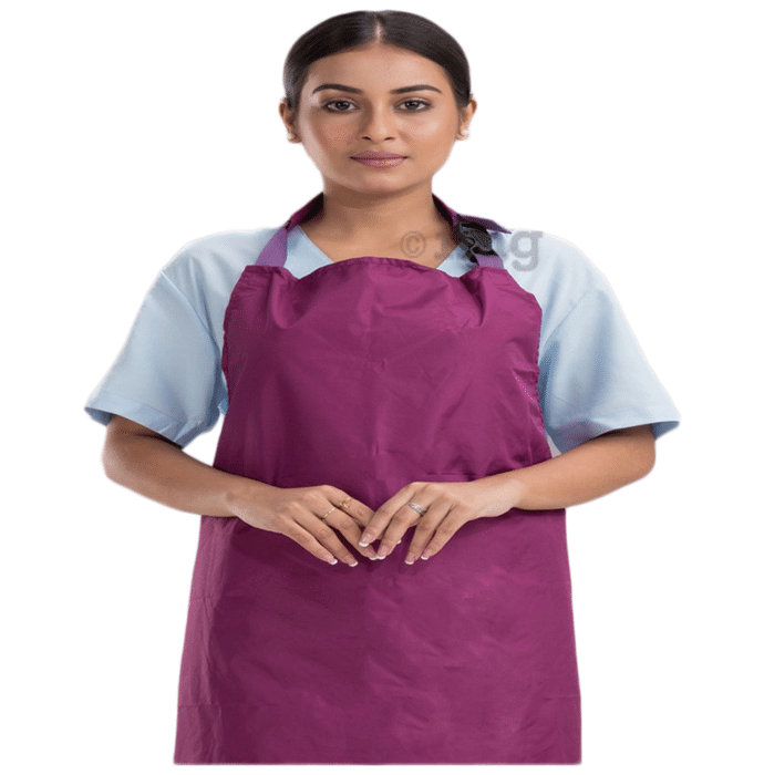 Agarwals Reusable Waterproof Front Apron For Hospital & Home Use Tie-Type | Size - 45”x23” Wine