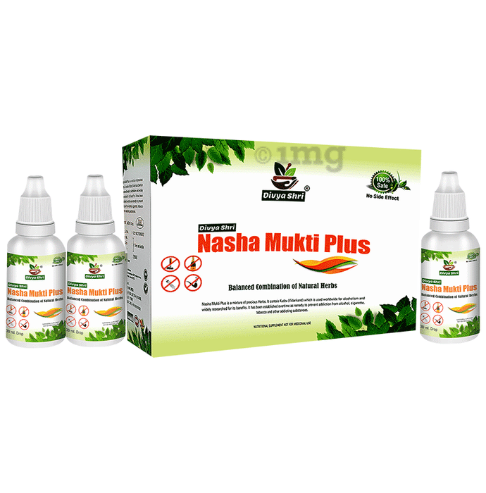 Divya Shri Nasha Mukti Plus Drop Balanced Combination of Natural Herbs (30ml Each)