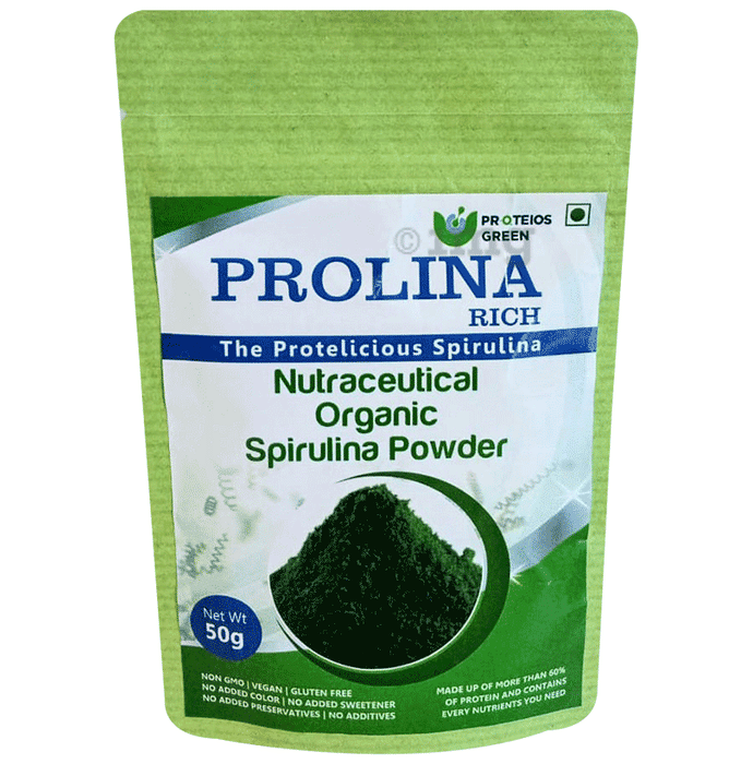 Prolina Rich Organic Spirulina Powder Buy packet of 50.0 gm Powder at