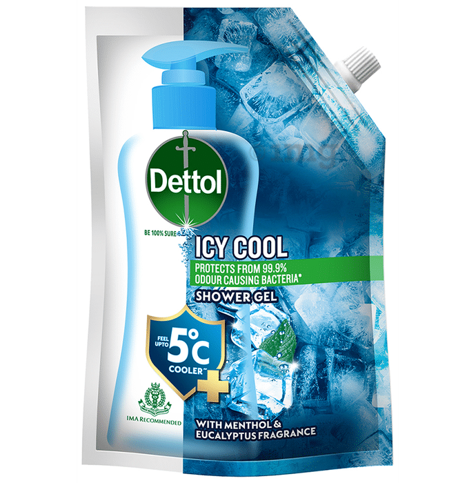 Dettol Bodywash & Shower Gel | pH Balanced & Soap Free Icy Cool Refill Pack