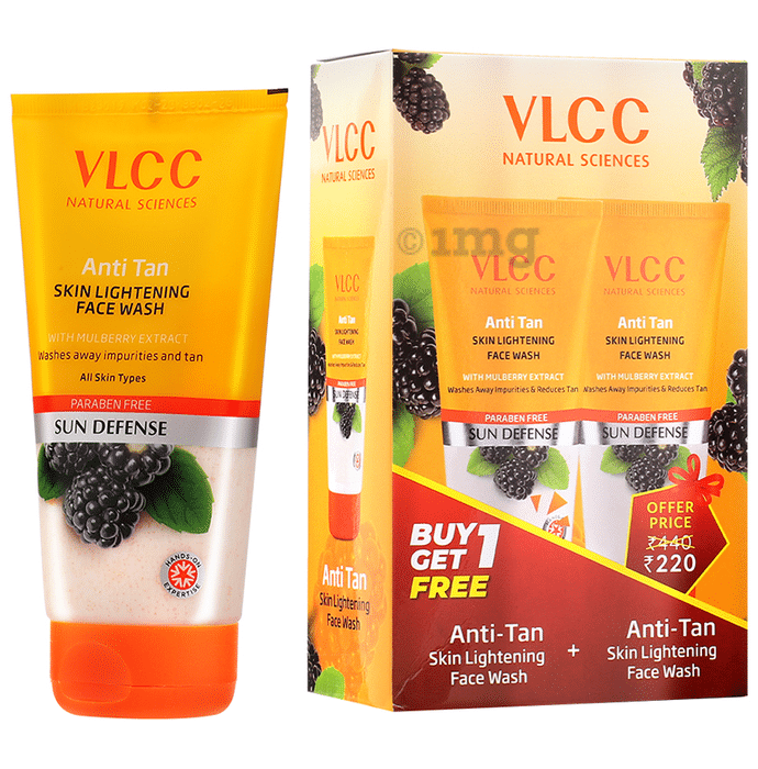 VLCC Anti Tan Skin Lightening Face Wash (150ml Each)  Buy One Get One