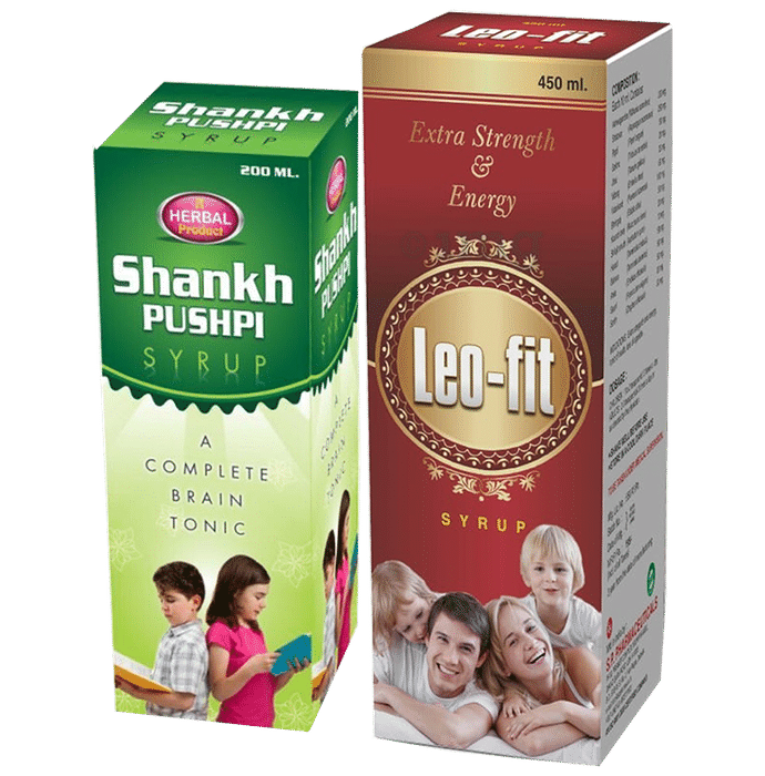 S.P Pharmaceuticals Combo Pack of Shankhpushpi Syrup (200ml) & Leo-Fit Syrup (450ml)