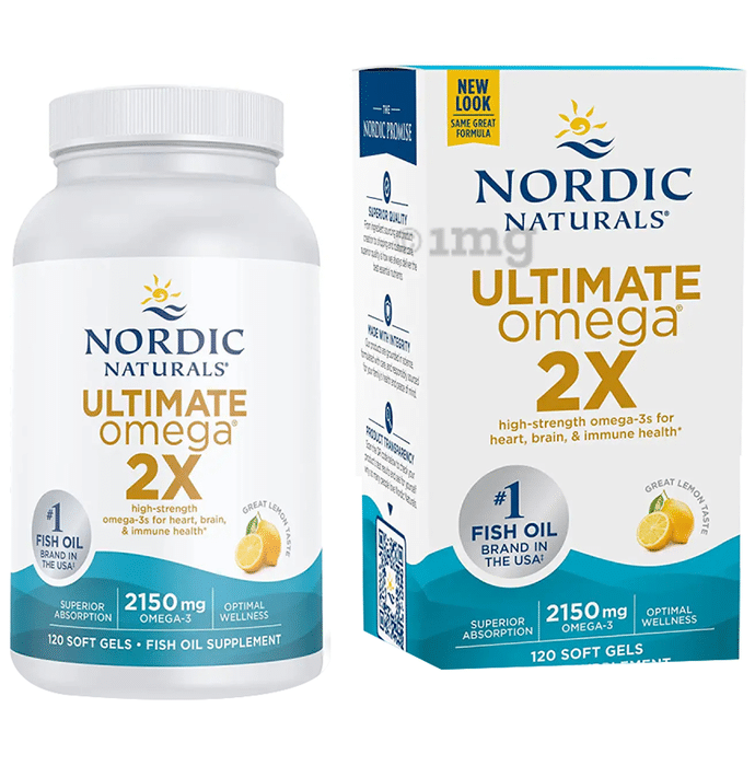 Nordic Naturals Ultimate Omega 3 2x 2150mg Soft Gel Lemon