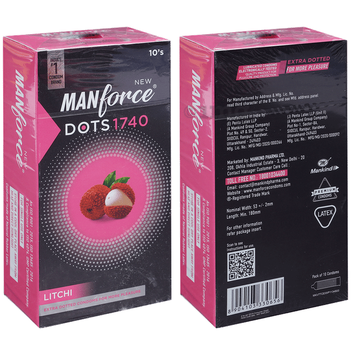 Manforce Dots 1740 Condom | Flavour Litchi
