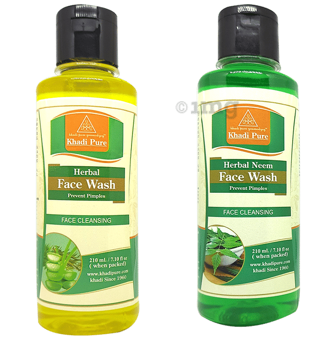 Khadi Pure Combo Pack of Herbal Face Wash & Herbal Neem Face Wash
