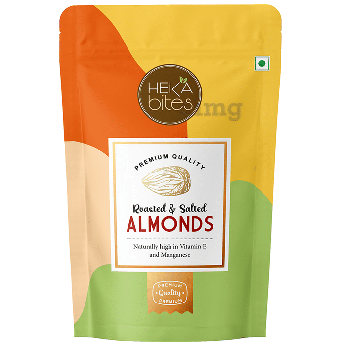 Heka Bites Premium Quality Roasted & Salted Almonds (225gm Each)