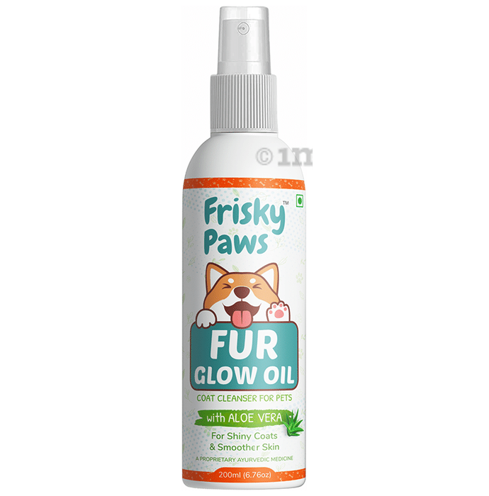 Frisky Paws Fur Glow Oil Coat Cleanser for Pets with Aloe Vera (200ml Each)