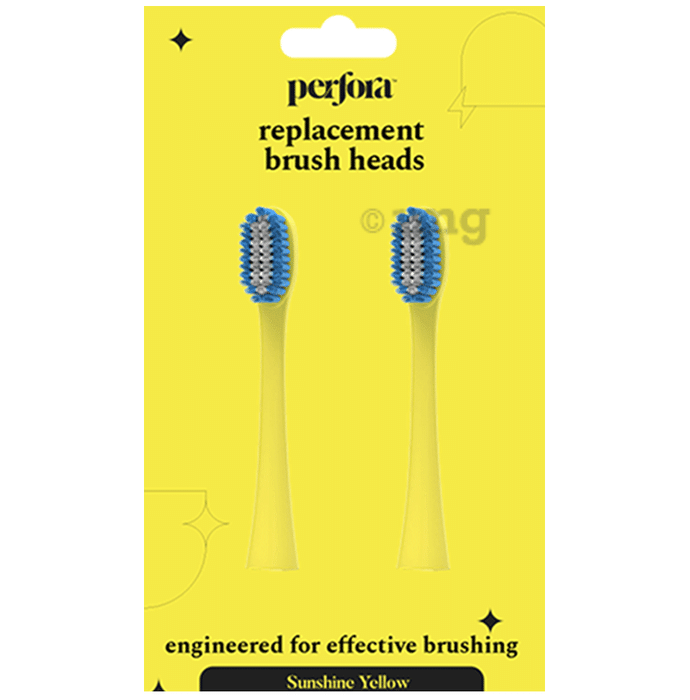 Perfora Replacement Brush Heads with Brush Covers Sunshine Yellow