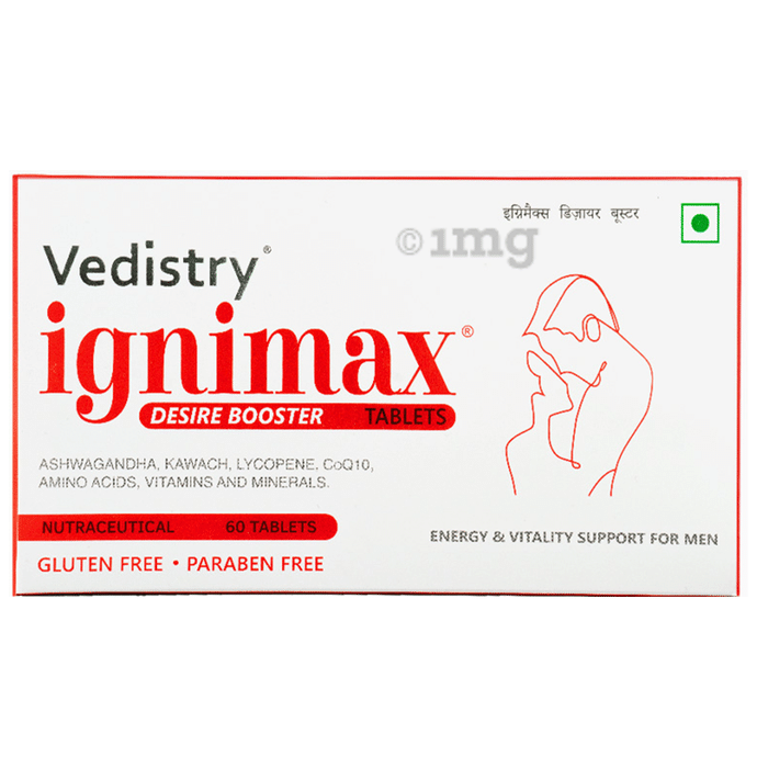 Vedistry Ignimax Desire Booster Tablet Gluten and Paraben Free
