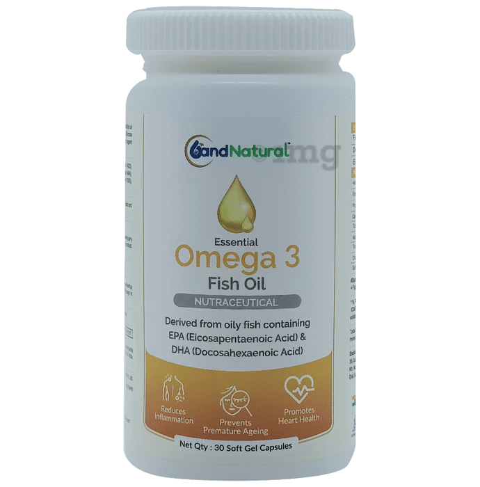 6th and Natural Essential Omega 3 Fish Oil Softgel Capsule