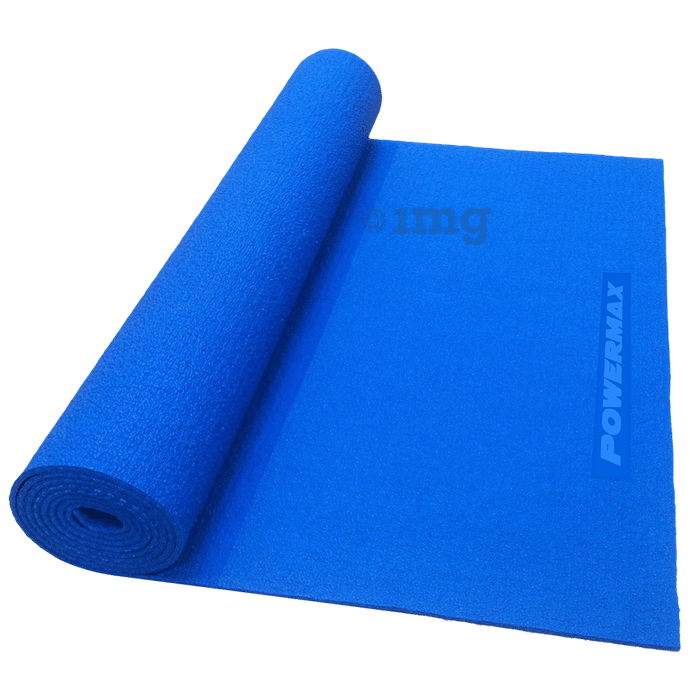 PowerMax Fitness 4mm thick Premium Exercise Blue Colour Yoga Mat