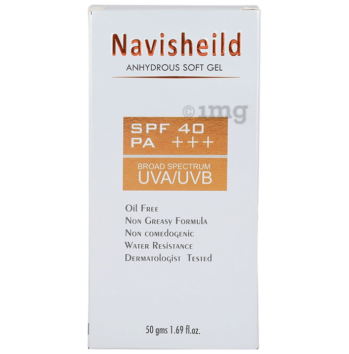 Navishield Anhydrous Soft Gel with SPF 40 PA+++ | UVA/UVB Protection | Water-Resistant