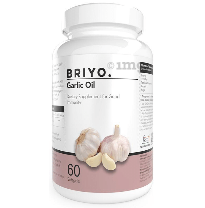 Briyo Garlic Oil | Pure Allicin-Rich Soft Gels Odorless Potent Garlic Supplement