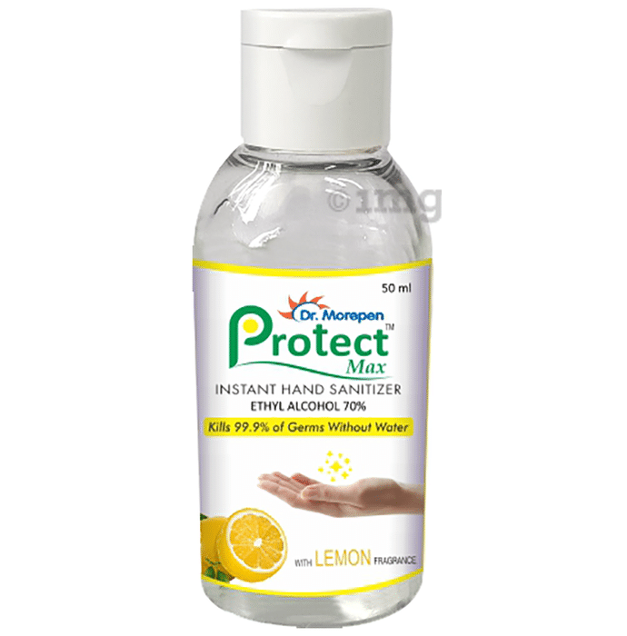 Dr. Morepen Protect Max Instant Hand Sanitizer (50ml Each) with Lemon Fragrance