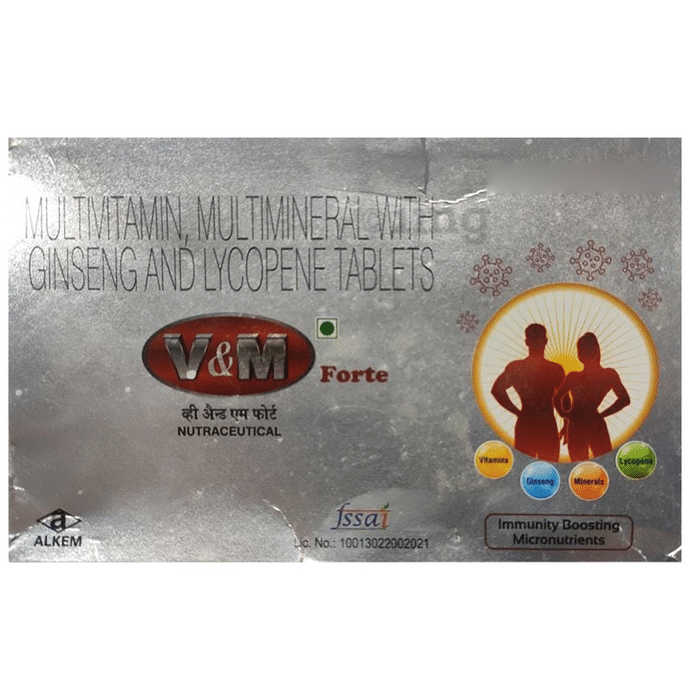 V&M Forte Multivitamin, Multimineral with Ginseng and Lycopene Nutraceutical Tablet
