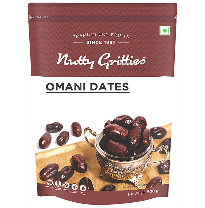 Nutty Gritties Omani Dates (500gm Each) | High in Energy & Dietary Fibre