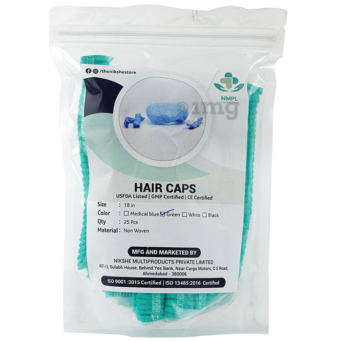 NMPL Hygiene Care Hair Cap Green