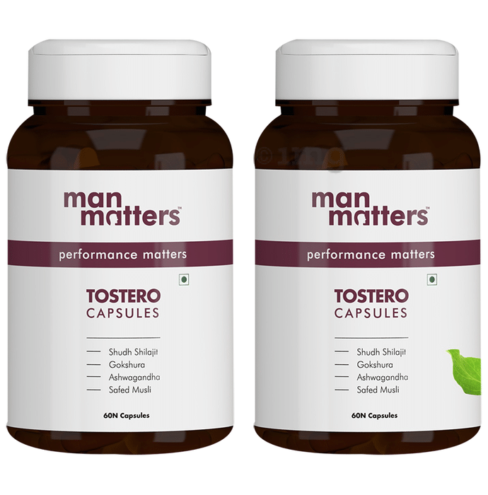 Man Matters Tostero Capsule for Men (60 Each) | Enriched with Safed Musli, Ashwagandha, Gokshura & Shilajit