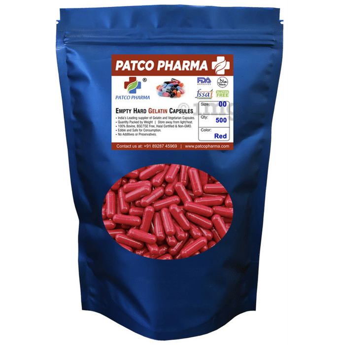 Patco Pharma Empty Hard Gelatin Capsule Size 00 Red
